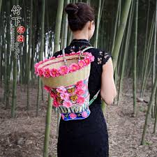 湘西竹簍竹編創意竹簍竹背篼純手工竹揹筐成人小竹簍農家舞臺道具 hmoob