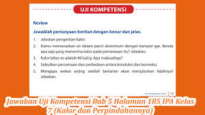 Jawaban Uji Kompetensi Bab 5 Ipa Kelas 7 Halaman 185 Kalor Dan Perpindahannya Youtube