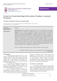 They are the ideal solution for an agreeable and efficient air conditioning of hotels, hospitals, offices and other premises. Pdf Critical Care Nurses Knowledge In Prevention Of Ventilator Associated Pneumonia