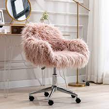 Free shipping on orders over $35. Amazon Com Henf Pink Chair Home Office Desk Chair 360degree Swivel Fluffy Chair For Living Room Faux Fur Vanity Chair For Bedroom For Woman Kid Kitchen Dining