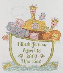 These are cross stitch patterns only.(they are not kits) you supply your. Noah S Ark Birth Record Cross Stitch Kit