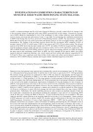 Today municipal solid waste management in malaysia is urgent. Pdf Investigation On Combustion Characteristics Of Municipal Solid Waste From Penang State Malaysia Ridzuan Zakaria Academia Edu