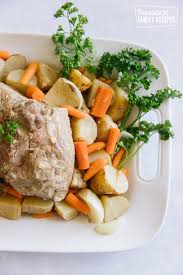 Russet potatoes, garlic cloves, large carrots, pork tenderloin and 1 more. Crock Pot Pork Roast And Vegetables Favorite Family Recipes