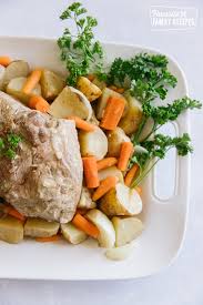 Pork loin, which is low in fat, will be a just little dry. Crock Pot Pork Roast And Vegetables Favorite Family Recipes