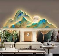 39.4"LED Creative Irregular Mountain Light Wall Decoration Abstract Living  Room Decor
