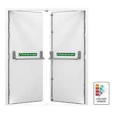 Bluetooth digital double door bar lock are the latest forms of security gadgets. Double Fire Exit Door With Panic Bar Latham S Steel Doors
