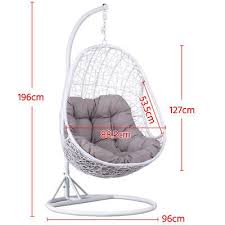 rattan swing patio garden weave hanging egg chair w cushion cover in or outdoor ebay hanging egg chair bedroom hanging chair swinging chair