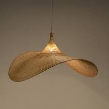 Hat Shape Bamboo And Wood Pendant Lamp Ceiling Lamp Hanging Lamp Lamp Set Bamboo And Wood Modern Lighting Lighting Home In 2021 Wood Pendant Lamps Bamboo Lamp Wood Ceiling Lamp