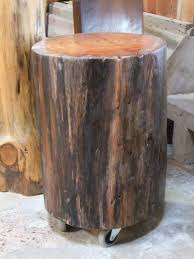 Natural Log Ottoman Or Side Table With Or Without Wheels Side Table Table Rental Furniture