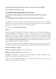 Christina adrienne inghilterra, danielle carla inghilterra, george m. Guerra Dei 30 Anni In Dettaglio E Le Cause Docsity