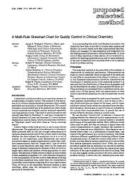 A Multi Rule Shewhart Chart For Quality Control In Clinical