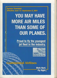 Continental Airlines 2001 Timetable Continental Airlines Flight Attendant Life Job Interview Preparation