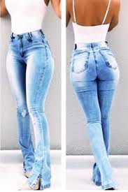 Bell Bottom Denim Jeans In 2020 Jeans Outfit Casual Jeans Outfit Women Jeans Heels Outfit
