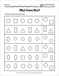 Recognizing Patterns What Comes Next Basic Concepts Activity Math Patterns Pattern Worksheet Phonics Worksheets Grade 1