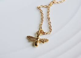 24ct Gold Bee Pendant Necklace Bumble Bee Busy Bee Flying Insect Gold Necklace Charm 3d Bee Charm Little Worker Gold Charm Necklace Bee Pendant Gold Charm