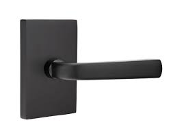 Interior Door Hardware Emtek Sion Lever With Rectangle Rosette Matte Black Finish Emtek Door Hardware Emtek Door Hardware