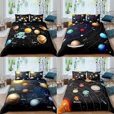 Solar System 8 Planets Pattern Printed 3d Bedding Set Galaxy Space Duvet Cover Set 2 3pcs Bedcothes Uk Au Us Eu Single Doubletwin Full Queen King Size Wish