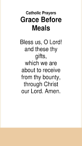 The meal prayer ceremony could consist of lighting the candle(s), reading an excerpt from the gospel, praying the collect and then the blessing before meals. Catholic Prayers Grace Before Meals Fur Android Apk Herunterladen