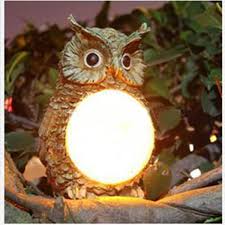 Solar Powered Owl Led Light Outdoor Garden Decor Statue Landscape Lamp Alexnld Com