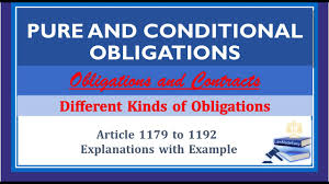 In business, an agreement or contract creates an obligation on one side to deliver and the other side to pay. Pure And Conditional Obligations Article 1179 1192 Kinds Of Obligations Part 1 Youtube