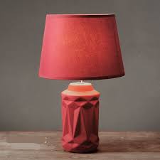 Simple Nordic Creative Retro Red Ceramic Fabric Led E14 Table Lamp For Bedroom Bedside Wedding Deco Living Room Table Lamps For Bedroom Bed Lamp Bedroom Lamps