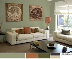 Warm Sage Green Living Room With Rusty Orange See Website For Details Warm Neutral Paint Colors For Sage Green Living Room Sage Living Room Living Room Green