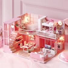 Diy Doll House Wooden Doll Houses Miniature Dollhouse Furniture Kit Toys For Children Christmas Gift Dream Angel L026 Dollhousefurniture Dollhouse Furniture Kits Diy Dollhouse Furniture Dollhouse Toys