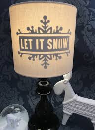 Lampshade Christmas Snow Decorations Lamp Shade Handmade 20cm Drum Table Lampshade Bedside Lamp Silhouette Christmas Lamp Modern Lamp Shades Small Lamp Shades