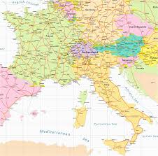 Located in the middle of the mediterranean sea and traversed along its length by the apennines, italy has a largely temperate seasonal climate. Map Of Switzerland And Italy Maps Catalog Online