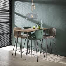 Bartisch Set Elegant Slim Wood 120 60 4 Barhocker Velvet In 2020 Barhocker Bartisch Stehtisch