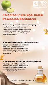 Cuka apel dikenal untuk merangsang pertumbuhan rambut, sehingga membantu mencegah kerontokan rambut. 3 Manfaat Cuka Apel Untuk Kesehatan Rambutmu Indozone Id