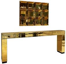 Buy top selling products like southern enterprises darien contemporary mirrored console table in silver and ridge road décor glam console table and mirror set in grey. Casa Padrino Luxury Designer Furniture Set Gold 1 Mirrored Console Table With 4 Drawers 1 Wall Mirror Hotel Furniture Luxury Quality Made In Italy