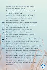 Remember By Joy Harjo Inspirational Quotes Poems Joy