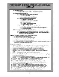 Mai jos poate fi vizualizat un extras din document (aprox. Pdf Prevenirea È™i Combaterea Abandonului È™colar Hurjui Andreea Academia Edu