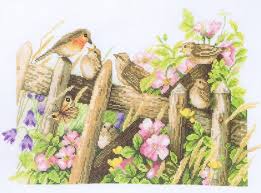 Stitchery cross stitch tree embroidery marjolein bastin wheelbarrow cross stich cross stitch landscape needlework nature paintings. Robins Cross Stitch Kit By Marjolein Bastin