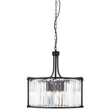 No wiring is needed either as it can plug into a wall outlet. Victoria 5lt Drum Pendant Matt Black With Crystal Glass