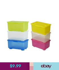 Ikea 3 Box W Lid Pen Pencil Holder Stackable Storage Jar Tin Container Glis New Jar Storage Tin Containers Stackable Storage