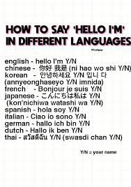 Wie Sagt Man Quot Hallo Ich Bin Quot In Vielen Sprachen Sprachen Koreanisch Spanisch Ch Korean Words Korea Language How To Say Hello