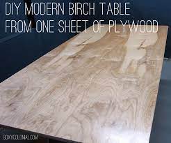 2' x 2' piece of plywood, resin, gloves, objects to imbed in the table, and ultra seal. Diy Modern Birch Table From One Sheet Of Plywood