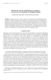 Act of shaking cloth, etc. Pdf Lexicography And The Description Of Philippine English Vocabulary