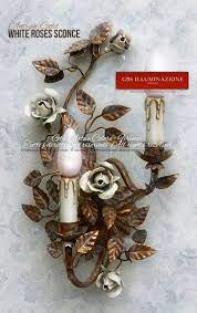 White Roses Sconce Rose Bianche Applique Rose