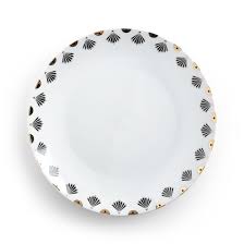 Lot 4 Assiettes Plates Mellah Blanc Imprime La Redoute Interieurs La Redoute