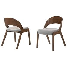 Defining an armchair is no mean feat—is it a cushy upholstered wingback chair in your living room? Polly Mid Century Modern Dining Accent Chairs In Walnut Finish And Grey Fabric Set Of 2 Sadler S Home Furnishings Dining Side Chairs