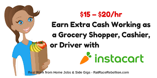 Instacart allows customers to shop at local grocery stores via a mobile app or their since instacart doesn't sell any groceries itself, your shopper will notify you in the app if. Make 15 20 Hr As An Instacart Grocery Shopper Cashier Or Driver Work From Home Jobs By Rat Race Rebellion