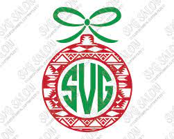 Aztec Pattern Christmas Ornament Monogram Cut File In Svg Eps Dxf Jpeg And Png