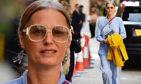Yasmin Le Bon, 55, looks effortlessly chic in a denim jumpsuit during  stroll with friend in London