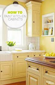 Depending on your kitchen cabinet layout and paint quality, painting professionals may charge between $1,200 and $7,000 to repaint a full kitchen. How To Paint Kitchen Cabinets For A Diy Room Refresh Yellow Kitchen Cabinets Kitchen Design Kitchen Renovation