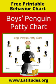 Free Potty Training Chart Boys Penguin Acn Latitudes