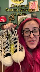 Washed my custom converse... don't do this if you have a leather patch!!  #converse #customconverse @Converse #roadto5k #fyp #over30