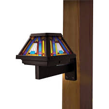 Moonrays 91241 Inglenook Solar Stained Glass Led Post Cap Light Brushed Copper Finish Walmart Com Walmart Com